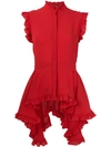 ALEXANDER MCQUEEN ALEXANDER MCQUEEN ASYMMETRIC RUFFLE BLOUSE - RED,516717QKB0712768571