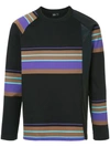 KOLOR asymmetric striped sweatshirt,18SCMT0320312559077