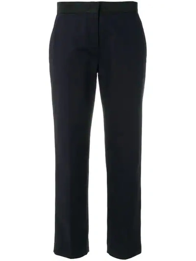 Moncler Satin Trim Trousers In Blue
