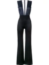 Galvan Translucent Panel Jumpsuit In Black