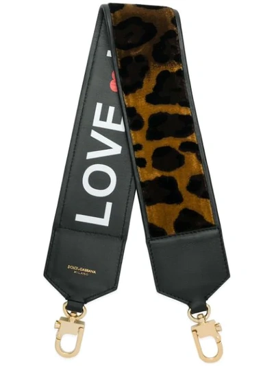 Dolce & Gabbana Velvet-panelled Bag Strap In Brown