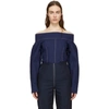 CEDRIC CHARLIER CEDRIC CHARLIER NAVY OFF-THE-SHOULDER BLOUSE,222 3920