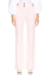 CHLOÉ CHLOE BLEACHED DENIM BELTED HIGH WAISTED JEANS IN PINK