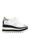 STELLA MCCARTNEY STELLA MCCARTNEY STAR EMBROIDERED SNEAKELYSE PLATFORM SNEAKERS IN WHITE