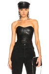 PALMER GIRLS X MISS SIXTY PALMER GIRLS X MISS SIXTY LEATHER CORSET TOP IN BLACK
