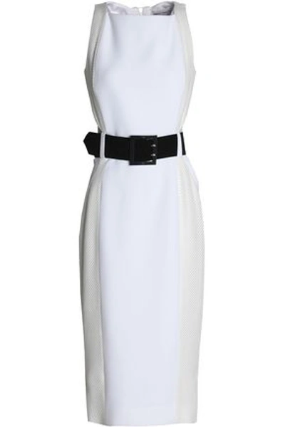 Amanda Wakeley Cutout Woven-paneled Cady Dress In White