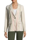 LAFAYETTE 148 Marie Striped Linen Blazer