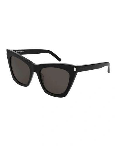 Saint Laurent Kate Cat-eye Acetate Sunglasses, Black