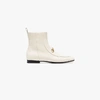 GUCCI GUCCI WHITE JORDAAN 25 LEATHER ANKLE BOOTS,496619C9D0012478299