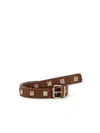 MASSIMO ALBA STUDDED LEATHER MIKE BELT,10537455