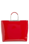ALEXANDER WANG DIME PATENT LEATHER TOTE - RED,2018T0459L