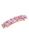 France Luxe Rectangle Barrette In Piccadilly Purple/ Pink
