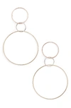 LANA JEWELRY TRI-TONE THREE HOOP WIRE DROP EARRINGS,3130-0000-900-00-01