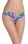 Hanky Panky Island Flower Original-rise Print Lace Thong In Island Flower