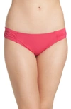 Tommy Bahama Side Shirred Hipster Bikini Bottoms In Bright Fuchsia