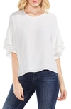 VINCE CAMUTO TIERED RUFFLE SLEEVE BLOUSE,9199146