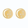 Neola Gold Eclipse Studs With White Topaz In White