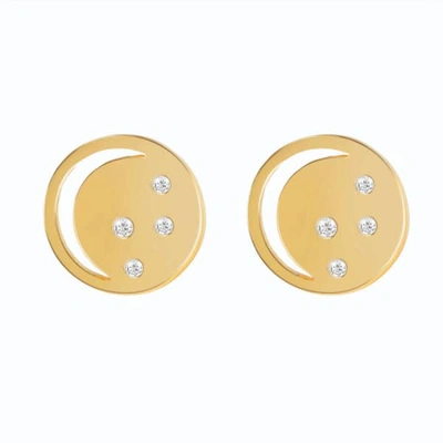 Neola Gold Eclipse Studs With White Topaz