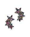 SHEBEE SHEBEE STERLING SILVER MULTICOLOR SAPPHIRE STAR EAR CLIMBERS,SBG-E40-XS
