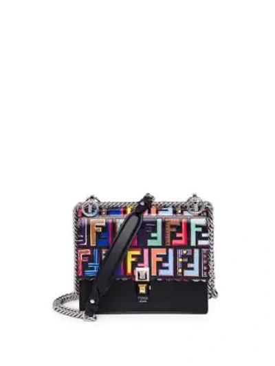 Fendi Fun Fair Kan I Small Ff Scalloped Shoulder Bag In Nero Multi