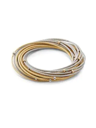 Alor Classique 18k Gold & Stainless Steel Multi-strand Bracelet In Silver