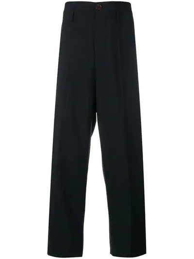 Marni Cropped Chino Trousers In Blue