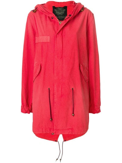 Mr & Mrs Italy Tropical Print Parka Coat In Red