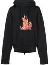 Off-white Off White C/o Virgil Abloh Men's Black Diag Fire Back Zip Hoodie
