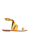 TIBI Hallie Yellow Toe Ring Sandals,SS18HA5184SUNRAY