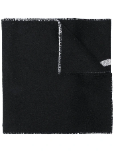 Balenciaga Black Logo-intarsia Wool Scarf