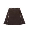 CHLOÉ Brown Embellished Cotton Canvas Mini Skirt,1985843962741245369