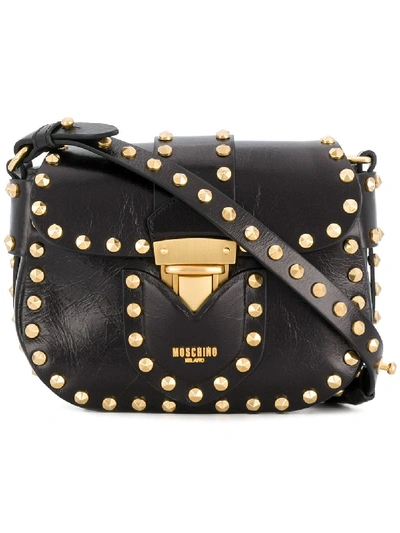 Moschino Shoulder Bag In Black Leather