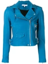 Iro Ashville Cropped Leather Jacket In Blue