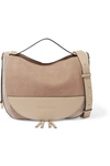 JW ANDERSON MOON SUEDE AND LEATHER SHOULDER BAG
