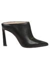 Stuart Weitzman 90mm Camila Leather Mules In Black Nappa Leather