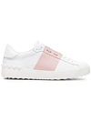 Valentino Open Two-tone Leather Sneakers In 83 Bianco