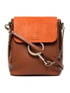 CHLOÉ Brown Faye Leather Backpack,C17AS233HEU25M