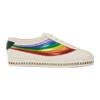 GUCCI GUCCI WHITE CRYSTAL FALACER RAINBOW SNEAKERS,498921 BXOU0