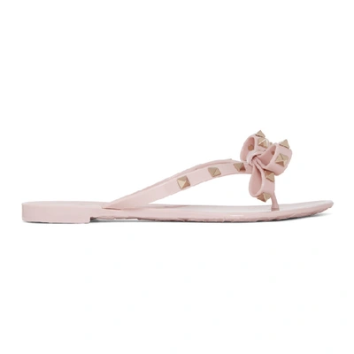 Valentino Garavani Rockstud Rubber Flip Flop In Pink