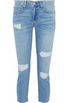 DEREK LAM 10 CROSBY Cropped distressed mid-rise slim-leg jeans,AU 13331180551855303