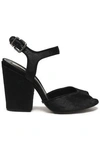 SCHUTZ SCHUTZ WOMAN CALF HAIR SANDALS BLACK,3074457345618567061