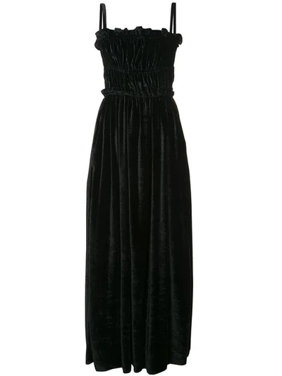 Alexa Chung Strap Back Ruched Detail Dress In Black