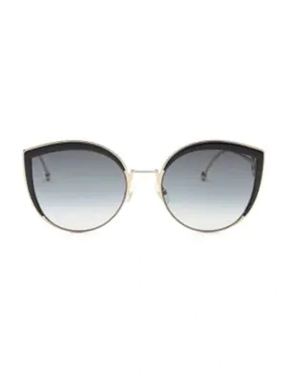 Fendi 58mm Metal Cat Eye Sunglasses In Black