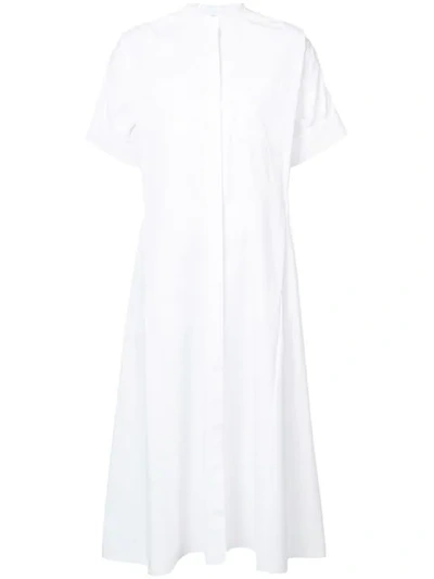Maison Rabih Kayrouz Mandarin Collar Shirt Dress In White