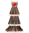 GUCCI EMBROIDERED TIERED TULLE GOWN,P00254022-1