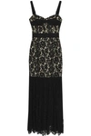 MILLY GROGRAIN-TRIMMED PLEATED GUIPURE LACE MAXI DRESS,3074457345618609124