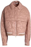 STELLA MCCARTNEY STELLA MCCARTNEY WOMAN METALLIC-TRIMMED QUILTED SHELL JACKET ANTIQUE ROSE,3074457345620054829