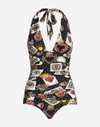 DOLCE & GABBANA PRINTED ONE-PIECE SWIMSUIT,O9A06JFSGMNHNM70