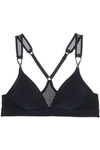 STELLA MCCARTNEY STELLA SOFT MESH-PANELED STRETCH-JERSEY SOFT-CUP TRIANGLE BRA,3074457345618614298