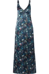 R13 FLORAL-PRINT SILK-GEORGETTE MAXI DRESS